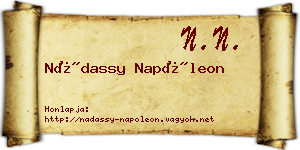 Nádassy Napóleon névjegykártya